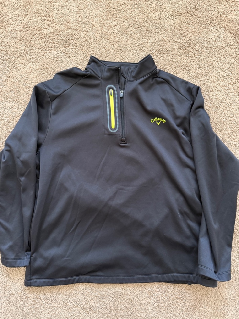 Callaway Black Quarter-Zip Pullover with Yellow Accents